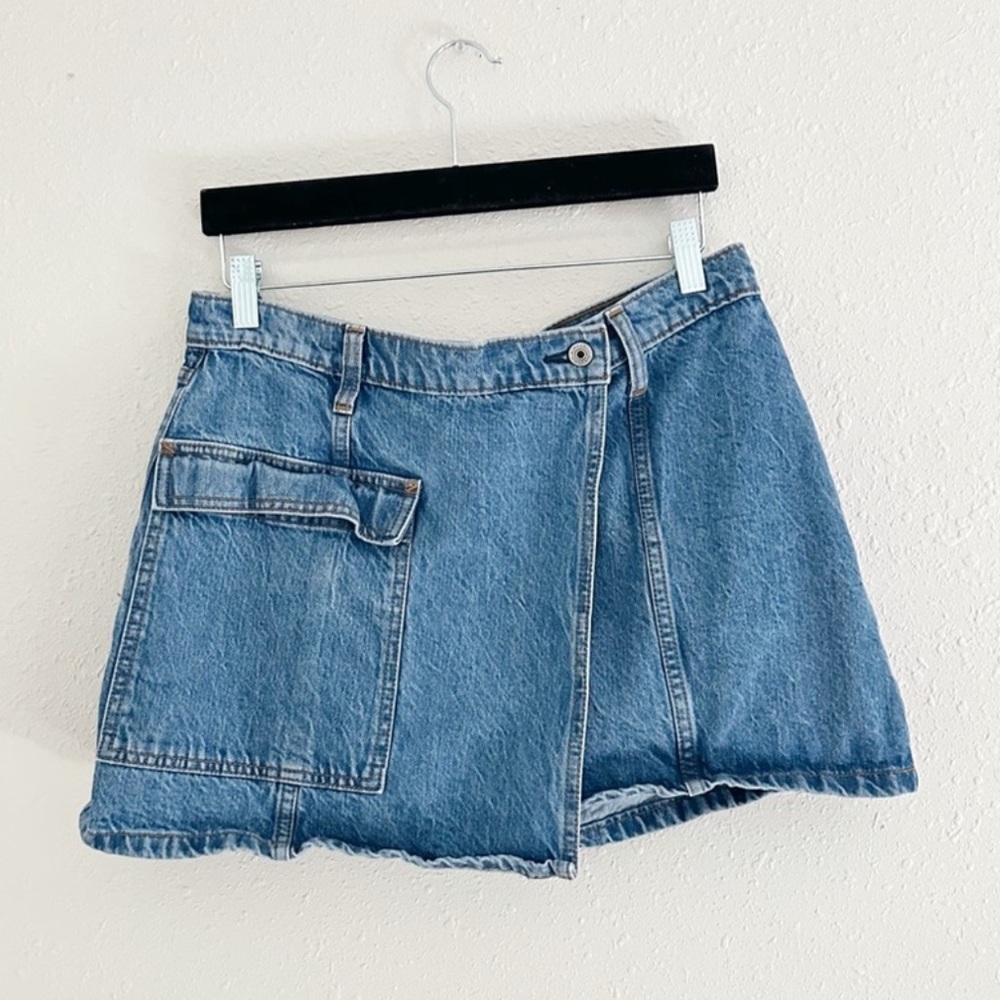 ABERCROMBIE DENIM MINI WRAP SKIRT
